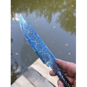 ВЕСЕЛКА авторський ніж ручної роботи, сталь - мозаїчний дамаск з хімічним оксидуванням, 60 HRC. Photo 2